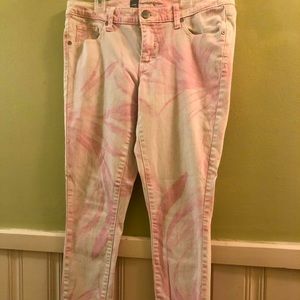 Mossimo pink/white skinny Jean Size 8